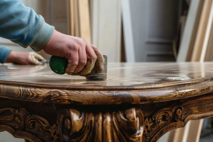 Restauro di un tavolo in legno eseguito da ColorWood a Castagnaro, Verona